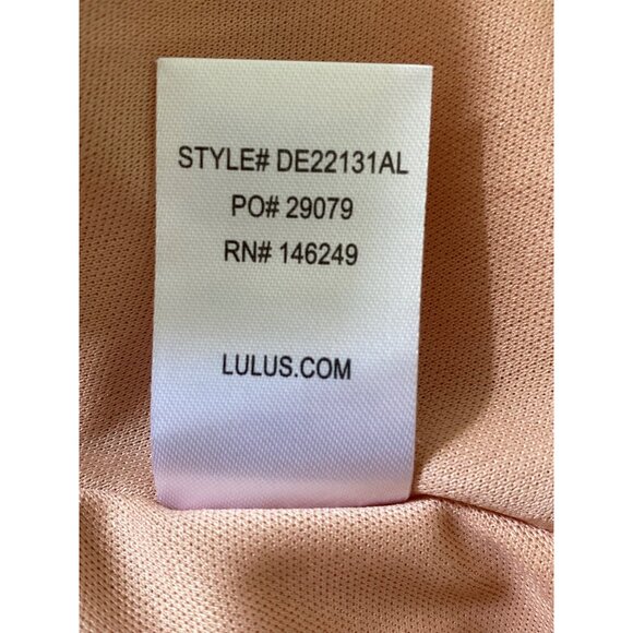 Lulus Peach Lawson Skater Dress With Deep V-Neckline & Open Back Design Size L - Picture 12 of 12